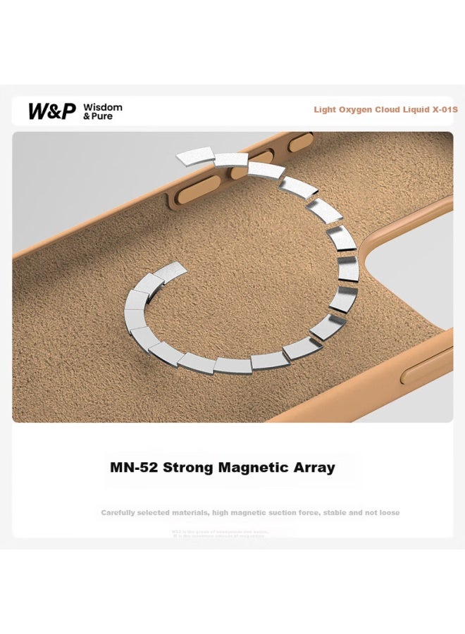 WP W&P Magnetic Liquid Silicone Case For Iphone 16 Pro, Skin-Friendly Full Body Protection Anti-Drop Case, Silver - Image 5