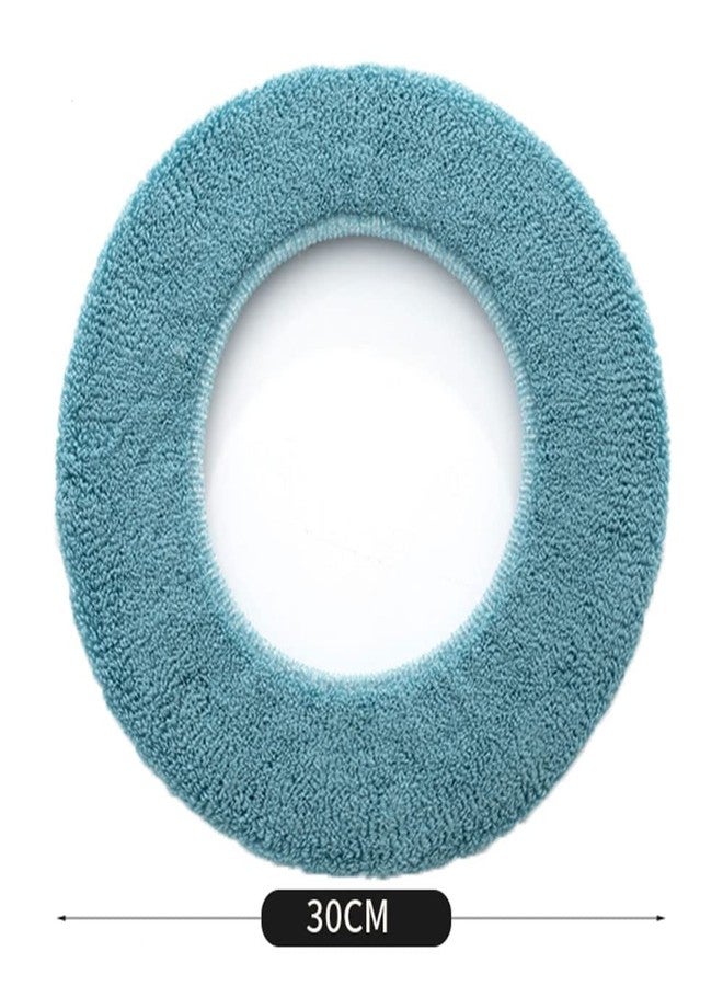 Guojanfon 3Pcs/Pack Bathroom Soft Thicker Warmer Stretchable Washable Cloth Toilet Seat Cover Pads (Light Purple, Dark Green, Gray) - Image 2