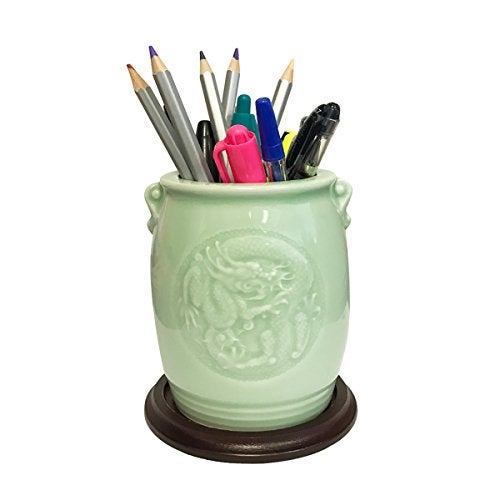 Wrapables Gifts & Décor 4.5 Inch Chinese Dragon & Phoenix Ceramic Vase - Image 5