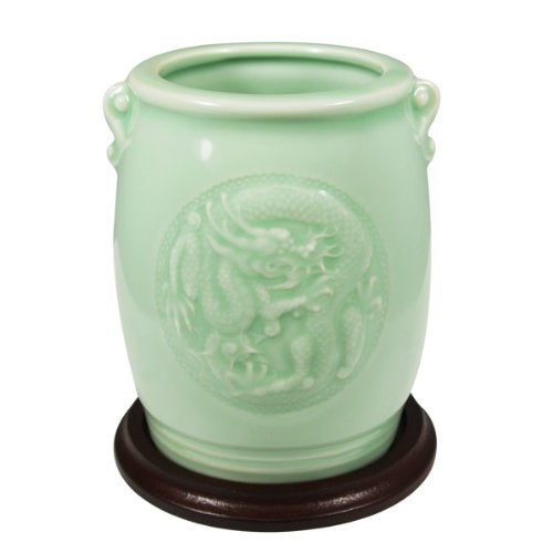 Wrapables Gifts & Décor 4.5 Inch Chinese Dragon & Phoenix Ceramic Vase - Image 1