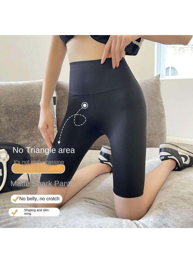 Fenton Pack [waist Shaping Lifting] Naked-feel Sporty Cooling Shorts For Women - Summer Thin Shark Skin Leggings (mid-thigh Length) - Image 4