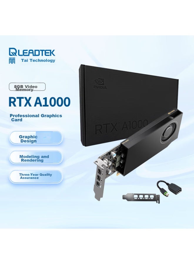 Leadtek Nvidia Rtx A1000 8gb Gddr6 Professional Graphics Card For Professional Design, Video Editing, Modeling And Rendering - Image 1