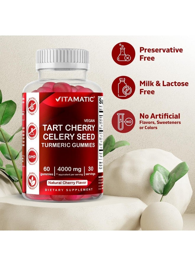 Vitamatic Tart Cherry with Celery Seed Gummies - 4000mg Equivalent Per Serving (from 10:1 Extract 400 mg) - Image 3