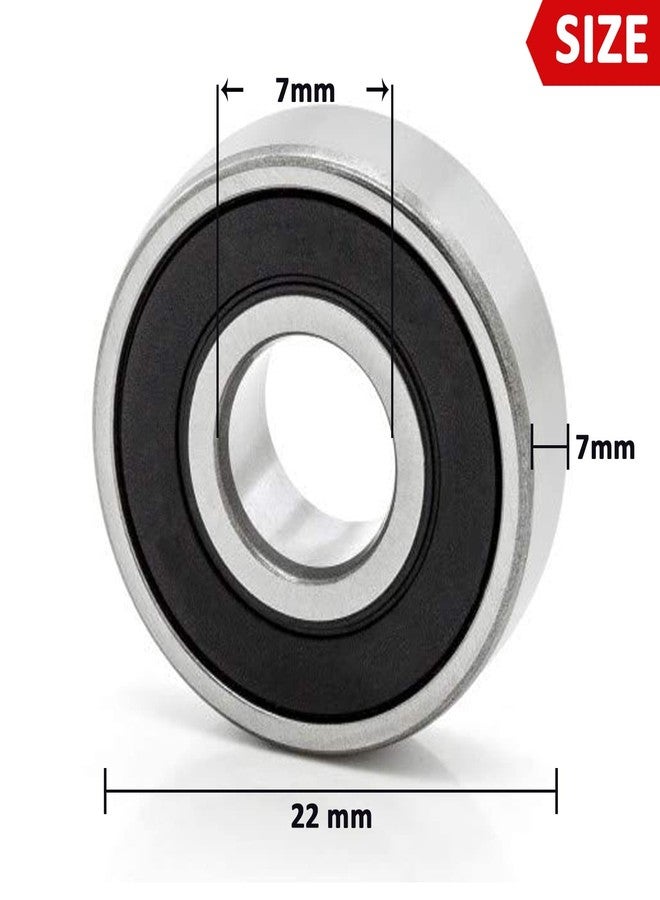SH Skates Sh 627RS Ball Bearing Double Shielded and Lubricated for Fidget Spinner, Skating Wheel Bearings, Skateboard Bearing, Mini Motor, Etc. (7mm X 22mm X 7mm) - Pack of (8) (4) - Image 2