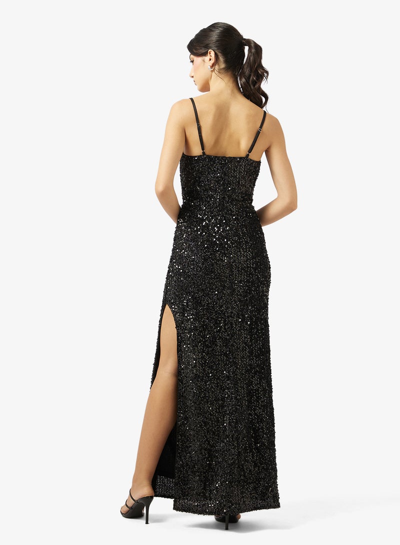 Ginger Strappy Sequin Embellished Backless Dress - Image 2