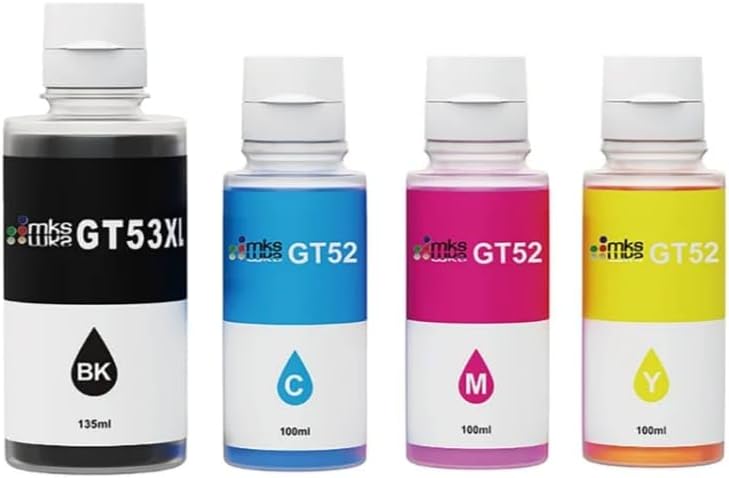 Ink set GT53XL (135ml) / GT52 (3X100ml) Compatible with HP Smart Tank 310/315/410/415/515/516/517/518/519/515/530/580/581/585/615/720/725/750/790/795