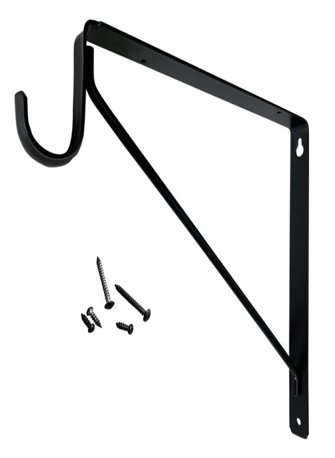Desunia Welded HEAVY DUTY Closet Rod & Shelf Support Bracket | Black | 1 Pack - Image 1