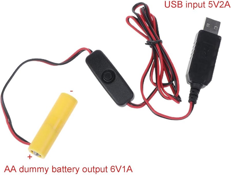 6V LR6 AA Battery Eliminator USB Power Cable For LED Lights Electronic Toys - Image 4
