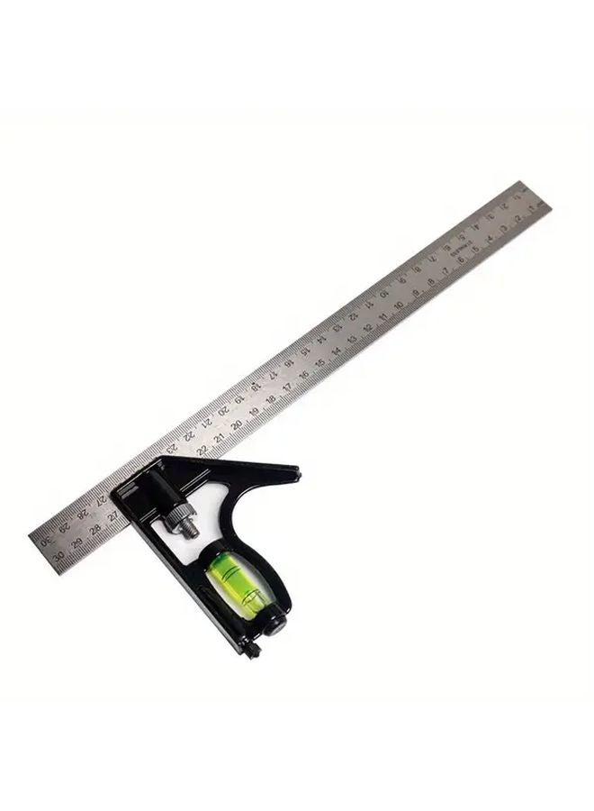 1pc Stainless Steel Horizontal Movable Angle Ruler 300MM Adjustable Measurement Tool Mesh Ruler - Image 2