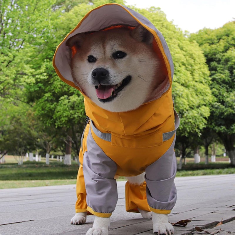 Dog Raincoat Hooded Rain Jackets Comfortable Rainwear for Small to Large with Four Leg Designs Adjustable Hoods Coat - Image 3
