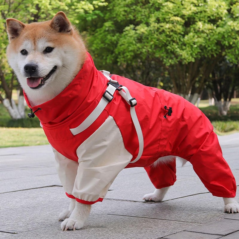 Dog Raincoat Hooded Rain Jackets Comfortable Rainwear for Small to Large with Four Leg Designs Adjustable Hoods Coat - Image 4