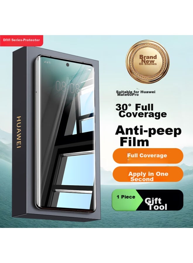 Divi Privacy Screen Protector For Huawei Mate60 Pro, Anti-peeping Film For Mate60 Pro+/rs, Hydrogel Film, Anti-spy, Non-tempered Full-screen Coverage, Shatterproof Protective Film - Image 1