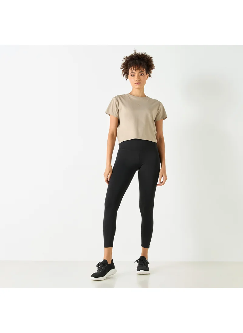 ADOT by Splash Crew Neck Crop T-shirt with Short Sleeves