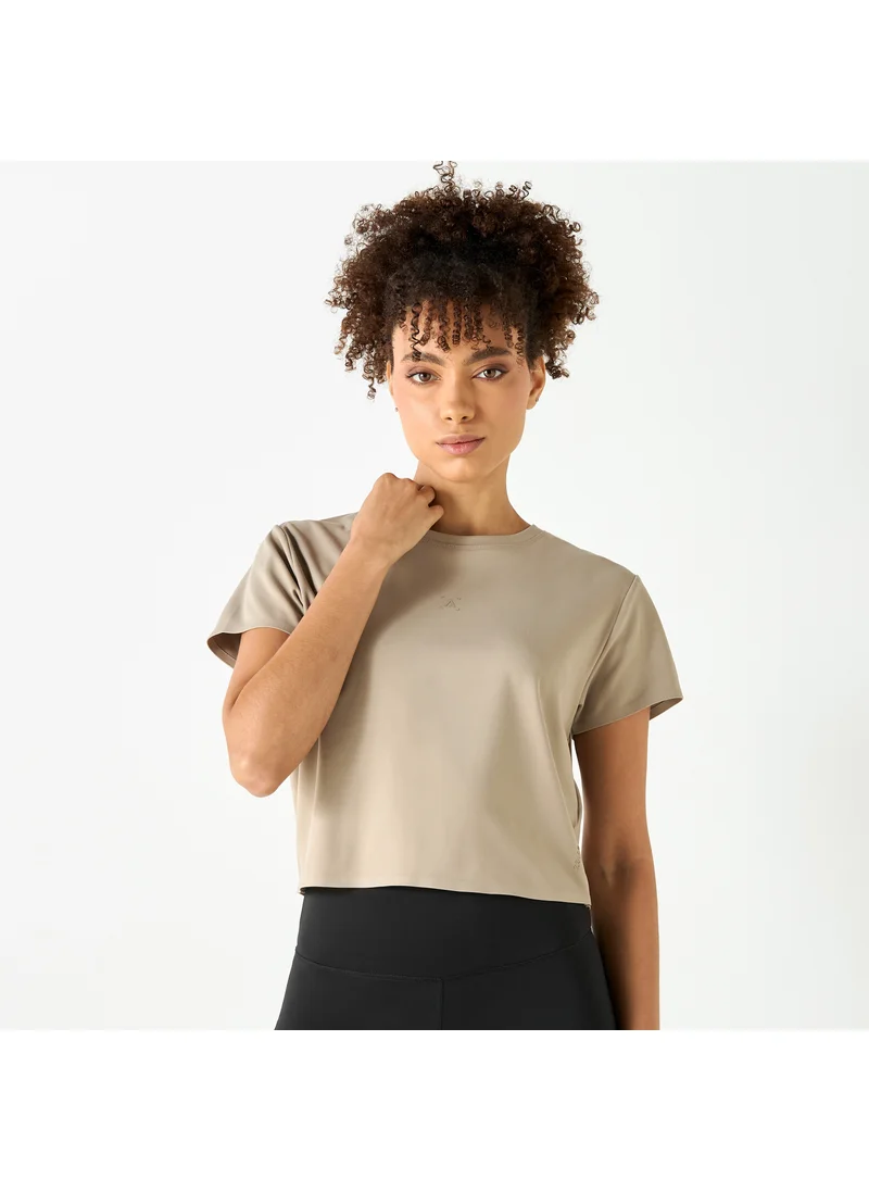 ADOT by Splash Crew Neck Crop T-shirt with Short Sleeves