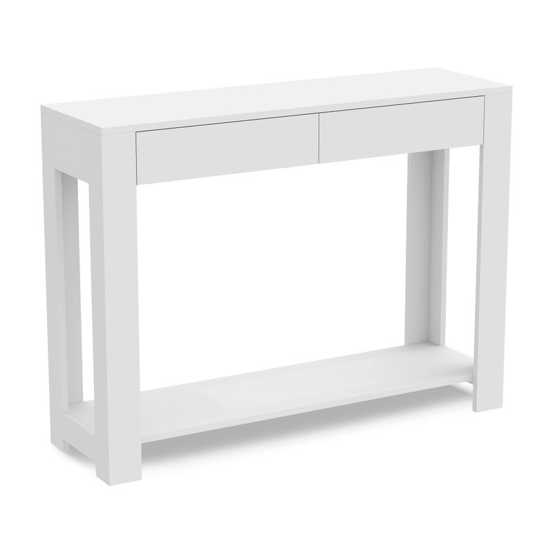 Safdie Safdie  Co  White Console Tables for Entryway Boho Console Table with Drawer and Shelf Use As Doorway Table White Makeup Desk or Accent Furniture for Decorating Foyer 12 x 40 x 30 Inches