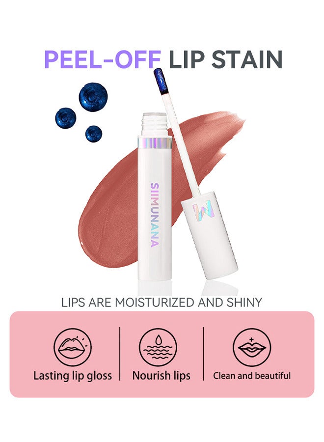 siimunana Wonderskin Wonder Blading Lip Stain Peel Off Masque, Long Lasting, Waterproof And Transfer Proof Pink Lip Tint, Matte Finish Peel Off Makeup (Lovely Chestnut Brown) - Image 3