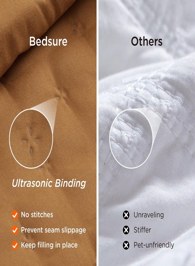 Bedsure Boho King Quilt Set - Ultra Soft Quilt Bedding Set for Fall Bedroom Decor, Lightweight All-Season King Size Comforter with 2 Pillow Shams, Honey Ginger Fall Bedspread Coverlet 106x96 Inch - Image 5