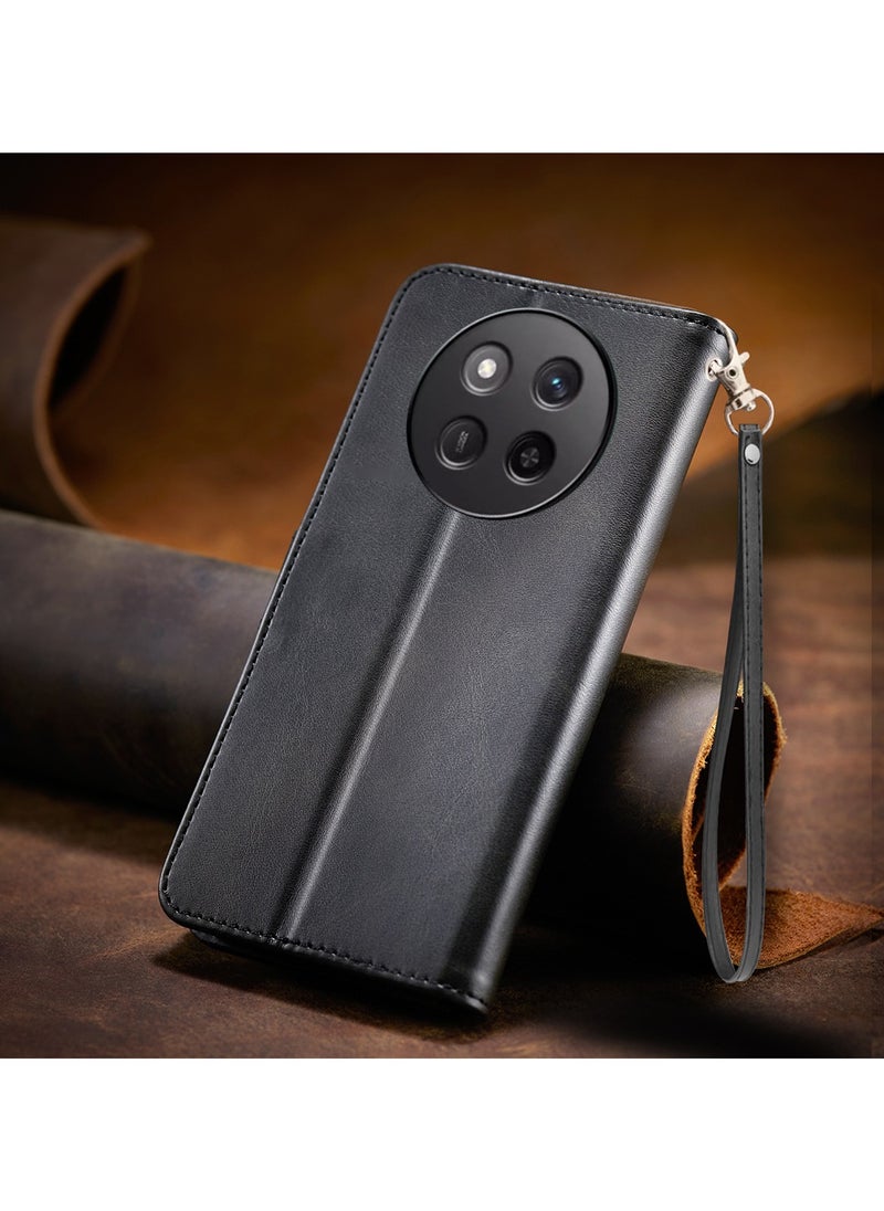 ICARLUS For Honor X9c 5G Case PU Leather Calf Texture Phone Cover - Black  - Image 2