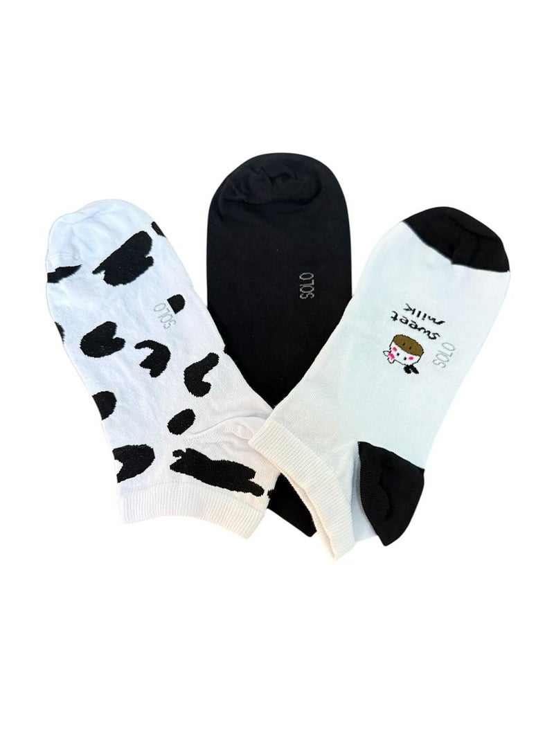 Solo Solo women Trendy Sneaker Pack of 3 Socks  - Image 1