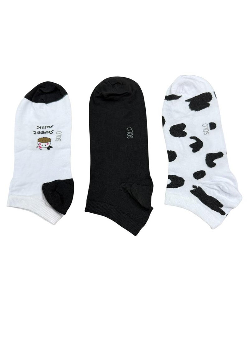 Solo Solo women Trendy Sneaker Pack of 3 Socks  - Image 2