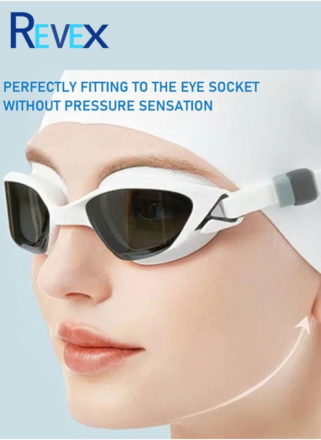 REVEX Swimming Goggles Upgraded Frame Racing Anti - fog UV Resistance No Leakage Swim Goggles Men Women  - Image 2