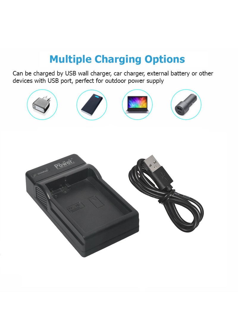 DMK Power EN-EL14 1320mAh 2Pack Battery and Single Slot USB Battery Charger Compatible with D3100 D3200 D3300 D5100 D5300 P7800 camera battery - Image 3