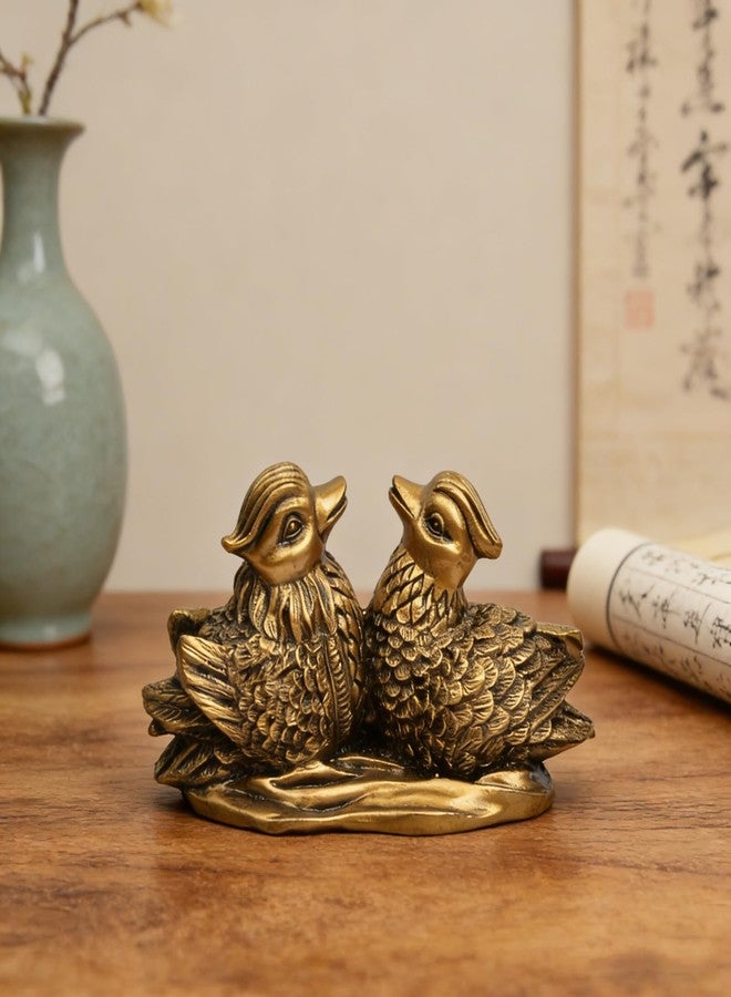 Fengshuibringluck Feng Shui Chinese Mandarin Yuan Yang Love Birds Resin Statue Figurine Home Decor Gift for Romance and Love - Image 3