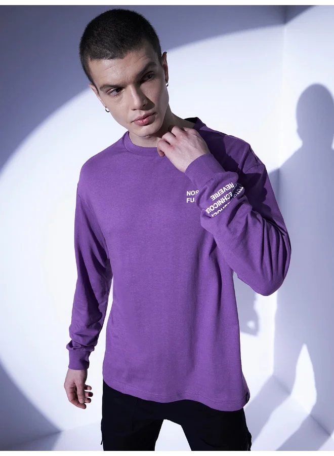 Hubberholme Men Purple T-Shirts - Stylish and Comfortable for Everyday Wear