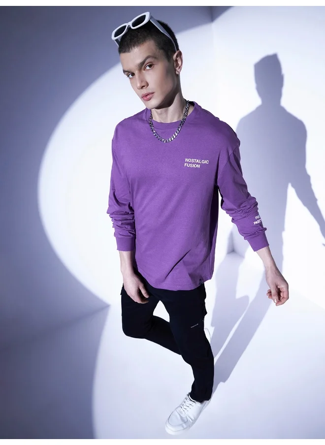 Hubberholme Men Purple T-Shirts - Stylish and Comfortable for Everyday Wear