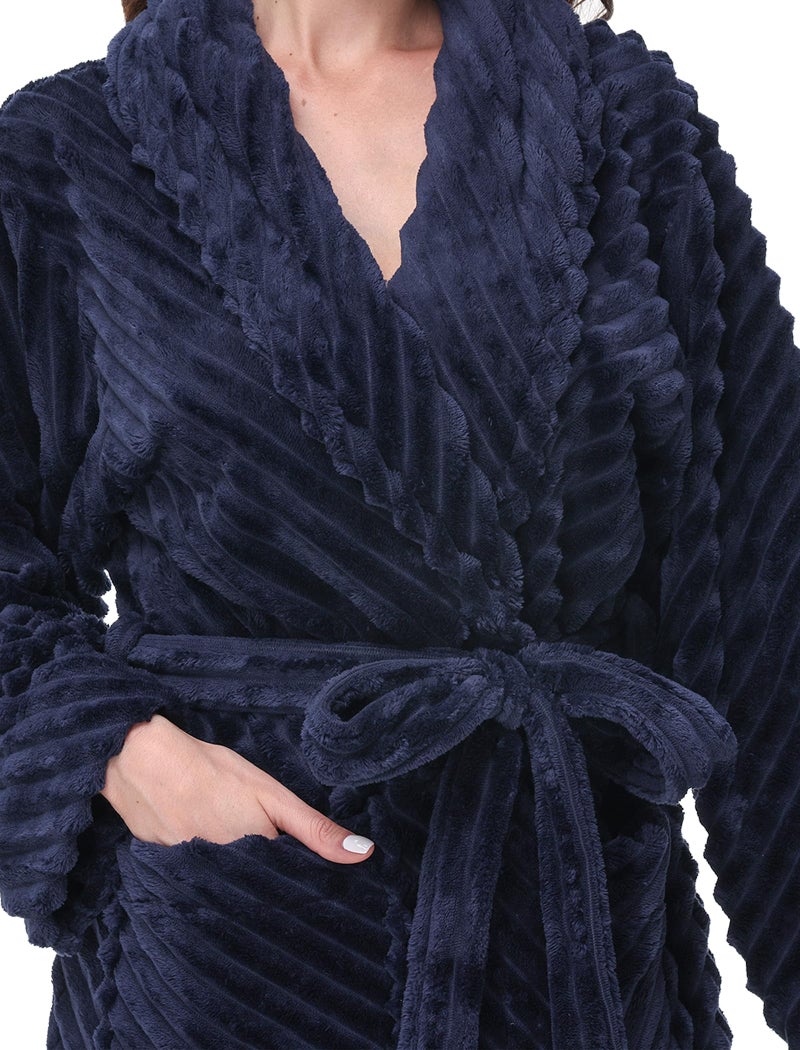 Yurhap Premium Robes for Women - Super Soft Cozy Fleece Womens Robe Plush Long Bathrobe - Image 4