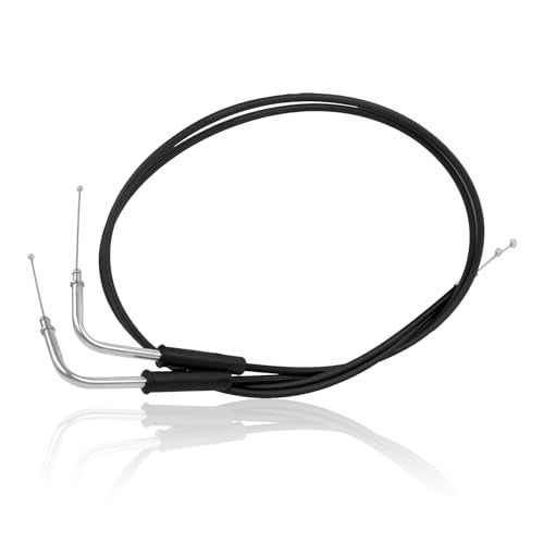 CHIFUN Motorcycle Throttle Cable Braided Wire Kit Stainless Steel 43 110cm Long Throttle Gas Cable Compatible with Harley Dyna Softail XL 883 1200 Fat Boy Heritage Road King - Image 1