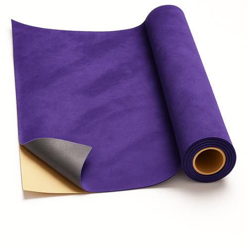 TNDCKP Self-Adhesive Suede Decorative Film for Car - Headliner/Dash/Door/Trunk | Stretchable & Scratchproof Ultra-Fiber Leather | DIY Peel & Stick (Purple, 10"x59") - Image 1