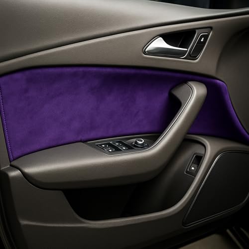 TNDCKP Self-Adhesive Suede Decorative Film for Car - Headliner/Dash/Door/Trunk | Stretchable & Scratchproof Ultra-Fiber Leather | DIY Peel & Stick (Purple, 10"x59") - Image 5