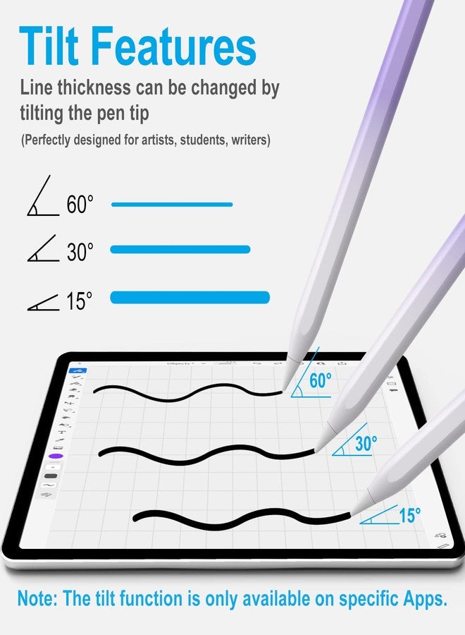 Xiron Stylus Pen for iPad (2025-2018), Pencil for iPad 11th A16/10/9/8/7/6 Gen, Air 11"/13"(M3) 2025 and (M2) 2024/5/4/3 Gen, Pro 11"/13"(M4)&12.9 inch, Mini 7 A17 Pro/6/5, Palm Rejection, Tilt Feature - Image 4