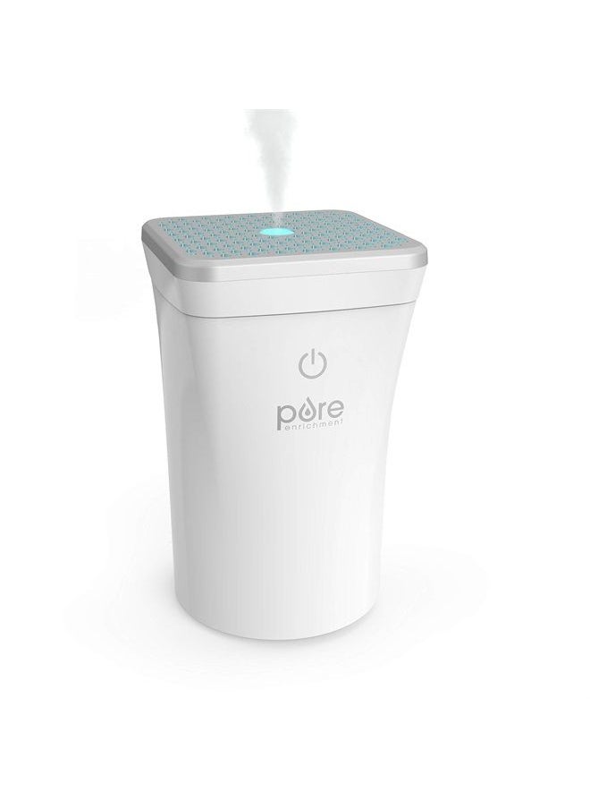 Pure Enrichment ® PureSpa™ Go - Portable Car Diffuser with 50ml Water Tank, Optional Color-Changing Light, and USB Charging Cable - Ideal Aroma Diffuser Fits Car Cup Holder to Freshen Home & Auto 