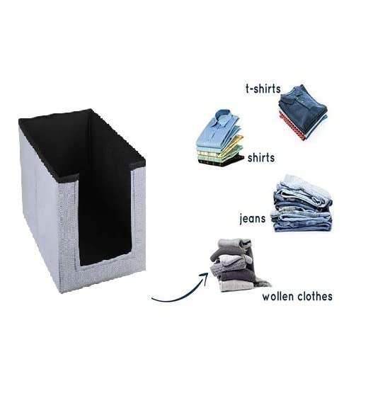 Nest Bedding Nest Bedding Non Woven Shirt StackerShirt Organizer Wardrobe Organizer Grey and Black Pack of 2 - Image 2