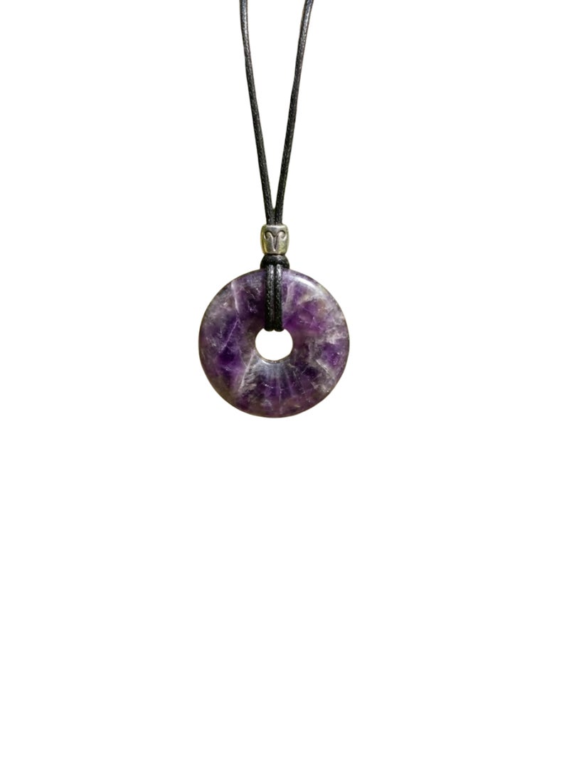 British Fossils Zodiac Pendant Aries - Amethyst - Image 1