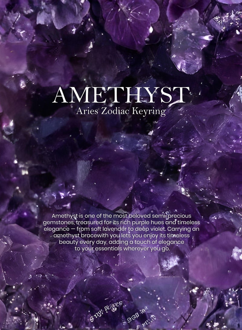 British Fossils Zodiac Pendant Aries - Amethyst - Image 2