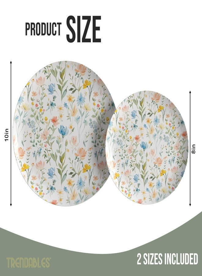Trendables Heavy Duty Paper Plates Set For 32 Guests - 32 Each Of 8-inch And 10-inch Disposable Plates For Party - Fancy 64 Piece Dinnerware Set For All Occasions | Floral Design, Petite Fleur - Image 2
