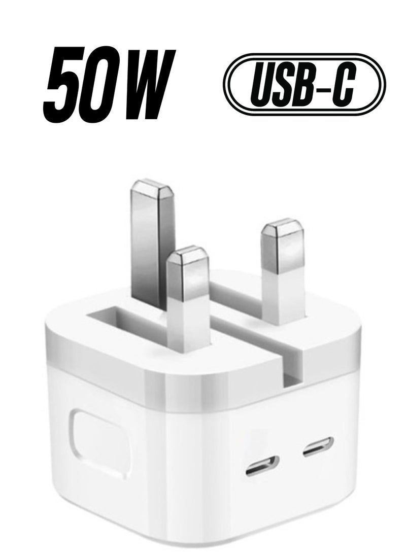 Gravity High-Power 50W Dual USB-C Charger – Fast Charging Adapter for Quick Power Delivery - Image 1