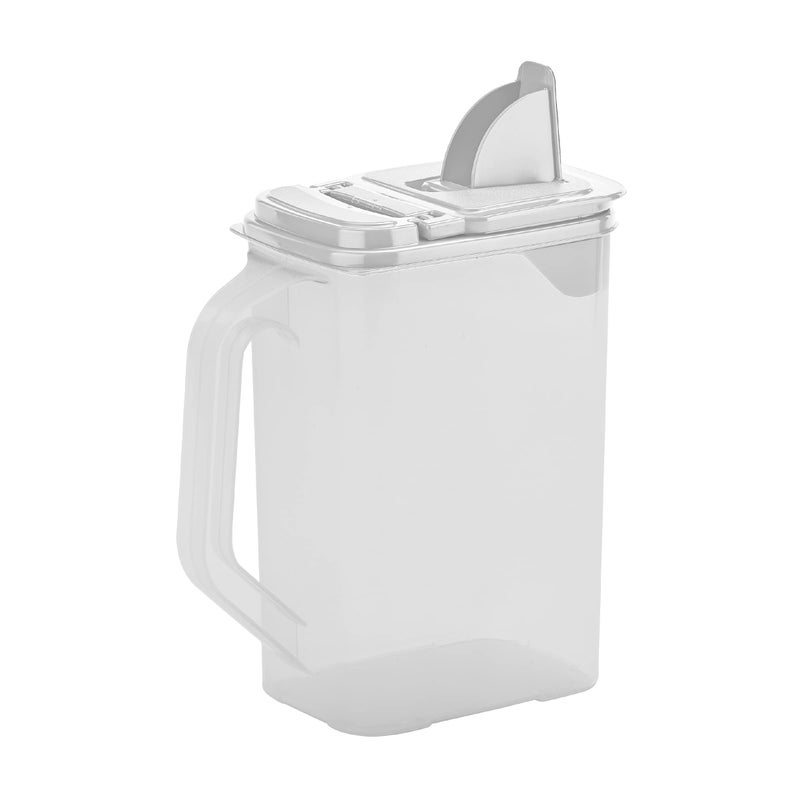 Buddeez Kitchen Pantry Container Easy Grip Handle for Mess Free Use Flour and Sugar Storage Made Simple 4 Quart White Lid