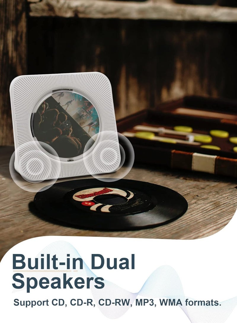 Bluetooth CD Player with Speakers - Homlab Desktop CD Player with Dust Cover, FM Radio, Anti-skip Protection, Portable Music Player Home Audio Boombox with LCD Display, Remote, Aux Input - Image 4