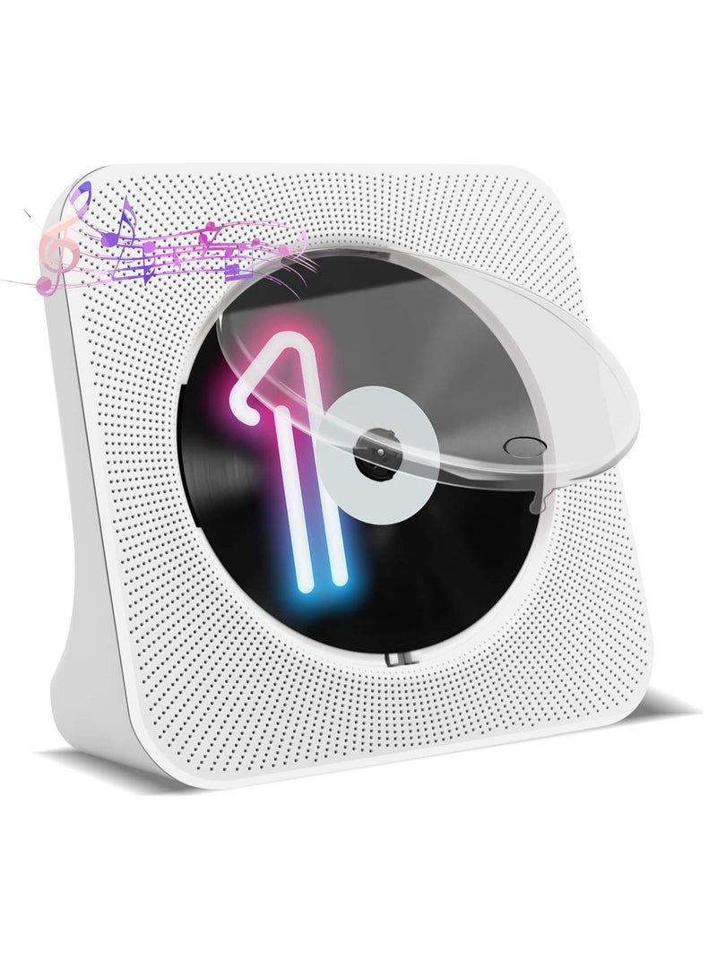 Bluetooth CD Player with Speakers - Homlab Desktop CD Player with Dust Cover, FM Radio, Anti-skip Protection, Portable Music Player Home Audio Boombox with LCD Display, Remote, Aux Input - Image 1