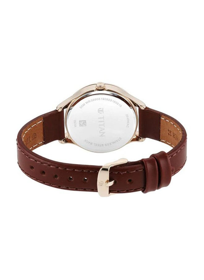 TITAN - Yin & Yang Red Dial Analog Leather Strap Watch For Women 2649Wl05 - Image 1