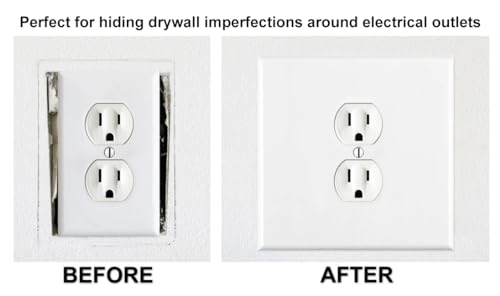 Art Plates OVERSIZED JUMBO Metal Outlet Cover, 2 Gang Electrical Outlet Cover Plate (for 1 Centered Device), Wall Plate Cover for Duplex Outlets, Steel Painted White - UL Listed, 5.5" x 5.5" - Made in USA - Image 2