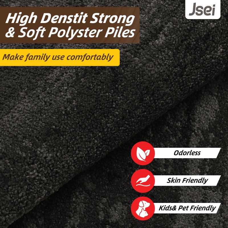 JSEI Dirt Trapper Door Mat 32"x48", Non-Slip Doormats Washable Entryway Mat, Welcome Floor Mat Absorbent Low Profile Dog Door Mats for Front Back Door, Wet Shoes & Paws, Dark Gray - Image 3