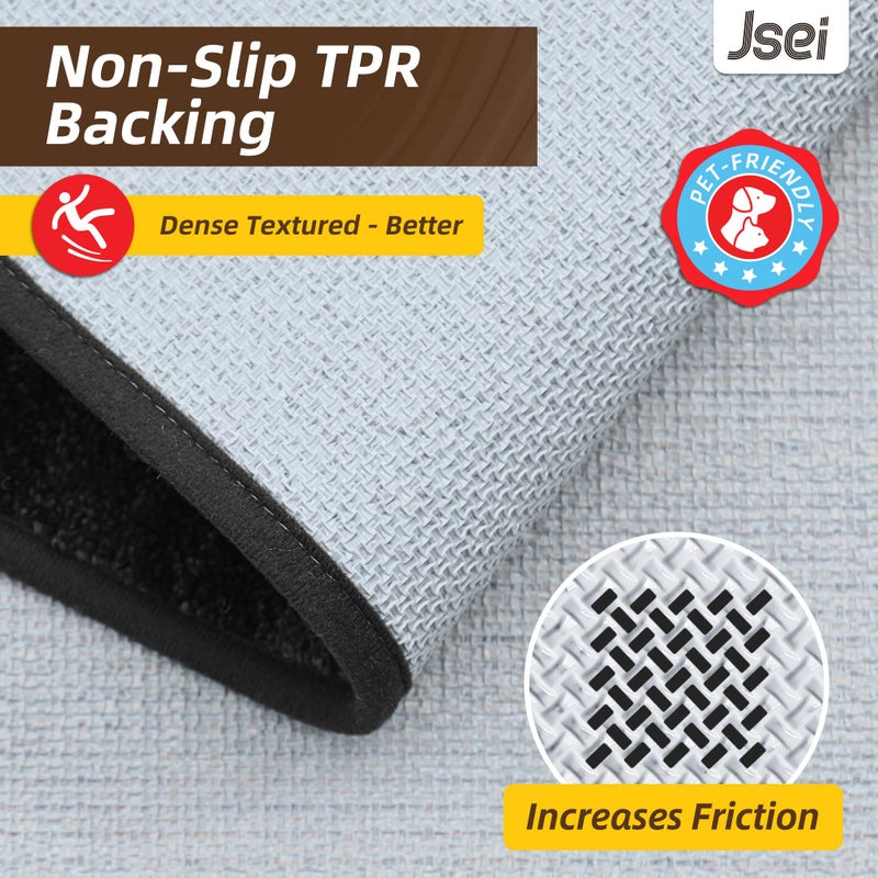 JSEI Dirt Trapper Door Mat 32"x48", Non-Slip Doormats Washable Entryway Mat, Welcome Floor Mat Absorbent Low Profile Dog Door Mats for Front Back Door, Wet Shoes & Paws, Dark Gray - Image 4