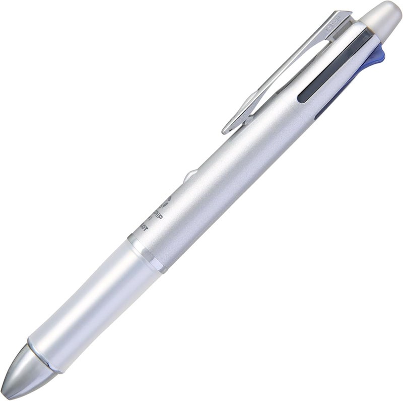 PILOT Dr. Grip 4+1, 4 Color 0.7 mm Ballpoint Multi Pen & 0.5 mm Mechanical Pencil - Silver Body (BKHDF1SFN-S) - Image 2