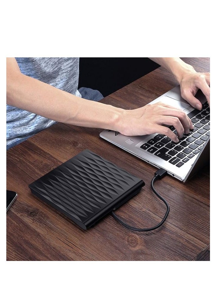 Generic - External DVD CD Drive, WTONG USB 3.0 Portable CD/DVD +/-RW Drive Slim DVD/CD ROM Rewriter Writer Reader Burner for Laptop Desktop PC Windows Linux OS Apple Mac - Black - Image 1