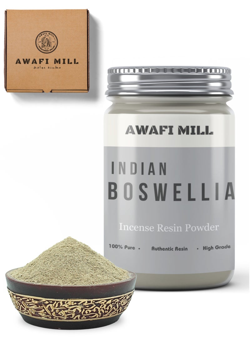 Awafi Mill Awafi Mill Frankincense Resin Tears Powder Incense - Indian Boswellia Serrata Powder - Incense Ingredient | Pure Resin Powder (Bottle of 100 gram / 3.5 Oz)  - Image 1